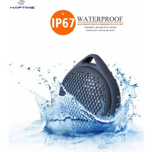 Haptime Wireless Bluetooth Speaker Outdoor IP67 Waterproof Portable Speakers Enhanced Bass Play Seven Colors Changing Lights