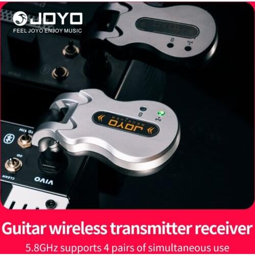 JOYO 5.8G HZ Wireless Guitar System Audio Transmission Transmitter Receiver Built-in Battery for Guitar Bass 20 Meters Range