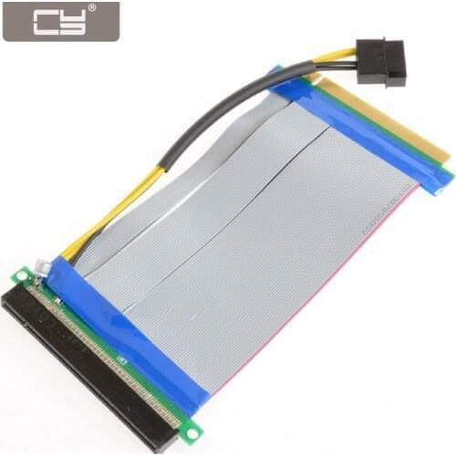 CYDZ 16X PCI-E Express to 16x Riser Extender Card with Molex IDE Power & Ribbon Cable 20cm