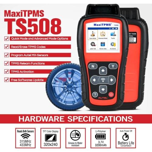 Autel MaxiTPMS TS508 TPMS Tire Pressure Sensors Activate Program Tool Scanne
