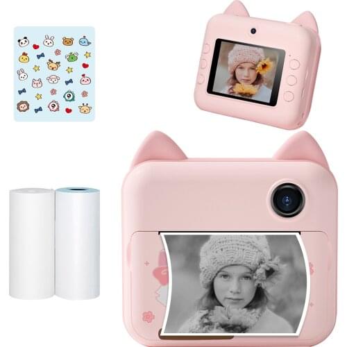 P1 Kids Camera 2.4" IPS Screen Children Instant Camera Photo Printer with Printing Paper for Boys Girls Christmas Birthday Gift
