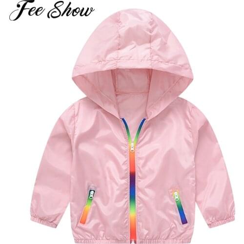 Kids Girls Boys Summer Skinsuits Rashguard Pure Color Hooded Hoodie Long Sleeves Front Zipper Sunproof Coat Children Sportswear