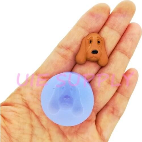 DYL916U 20.8mm x 21.1mm Cute Dog Head Silicone Mold Fondant Cake Decoration Candy Resin Clay Art Earrings Necklace Pendant DIY