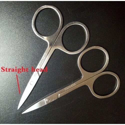 EasyNail 10pcs New Mirror surface Straight Head Professional Cuticle Manicure Pedicure Nails Scissors,eyebrow,Nose,eyelash