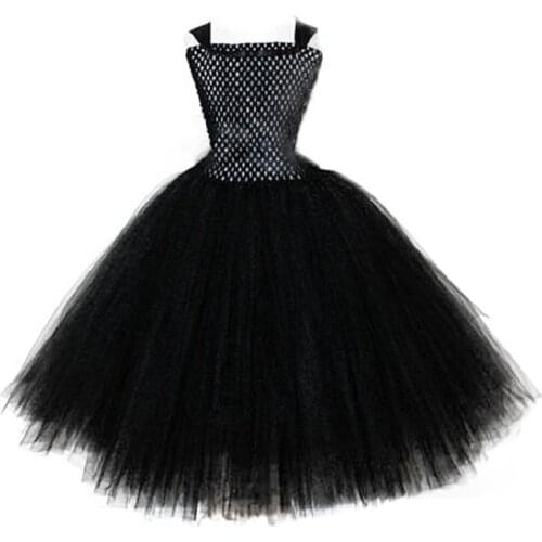 Girls Elegant Black Evening Dress Sleeveless Floor Length Wedding Party Formal Pegeant Dress Toddlers Princess Long Ball Gown