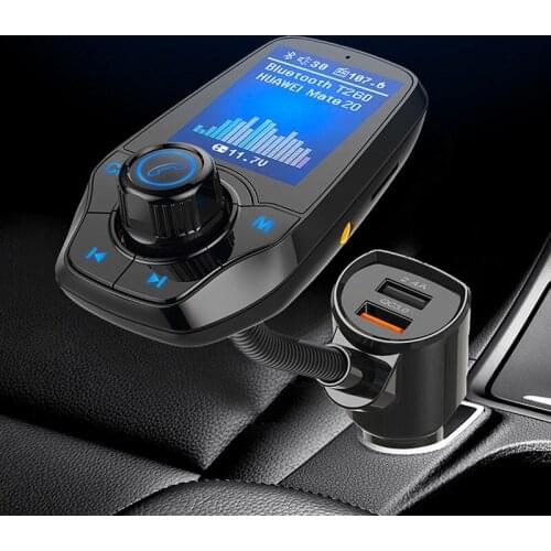 Big Screen Dual USB FM Transmitter Aux Modulator Bluetooth Car MP3 player Quick Charge 3.0 Car Charger Kit Fast Phone Charger