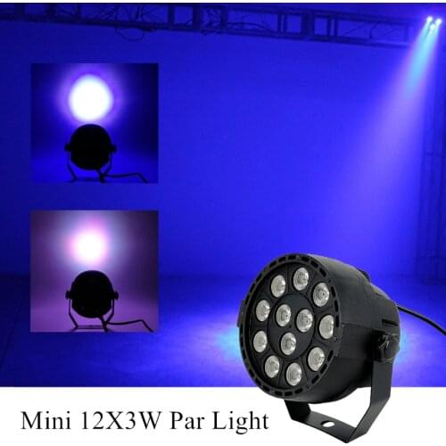 Hot Selling LED Flat Par 12X3W Rgbw Lighting Professional Led Stage Lighting Effect DMX512 Master-Slave Dj Disco Ball