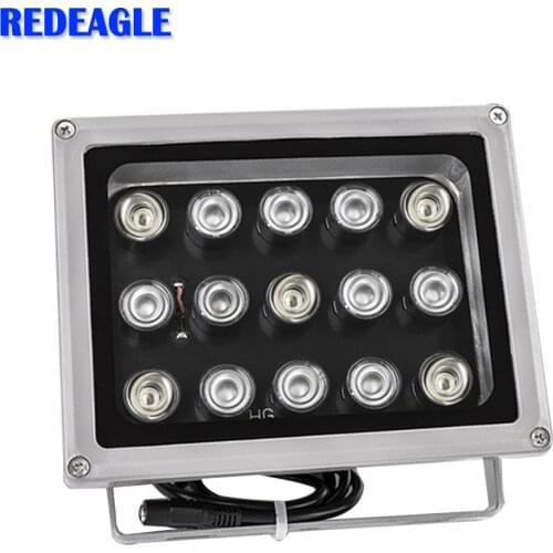 REDEAGLE 30W DC 12V 850nm IR Illuminators 10pcs Array Led+5pcs Laser infrared Night Vision Fill Light Waterproof for CCTV Camera