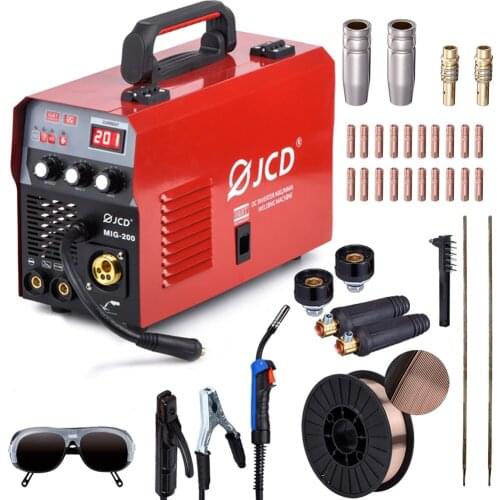 JCD IGBT DC Inverter ARC Welder 220V 200A MMA Welding Machine LCD Digital Adjustable Welder Home DIY Repair Beginners Welder