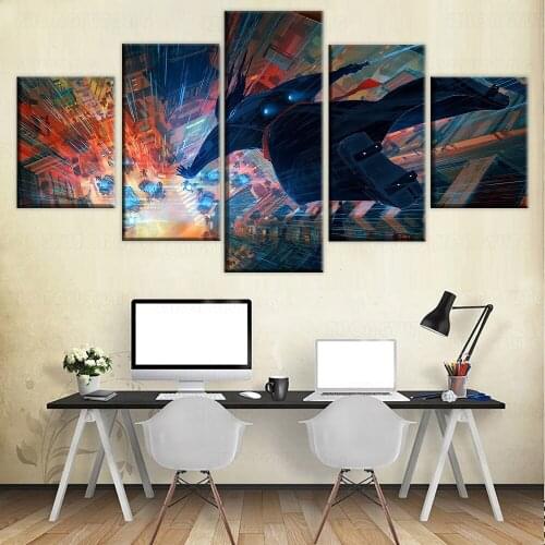 Canvas Painting HD Printed 5 Panel Samurai Jack Video Game Poster Modern Home Wall Art Decorative Living Room Modular Framework