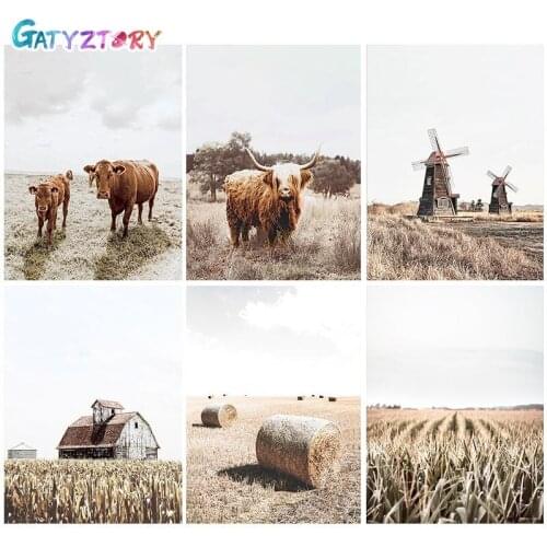 GATYZTORY DIY Painting By Numbers Yak Oil Painting HandPainted Home Decor Gift Animal Canvas Drawing 60x75cm