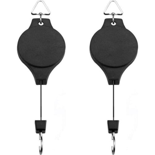 Plant Hook Pulley 2pcs Retractable Black Water For Garden Baskets Pots And Birds Feeder Easy Reach Hanging Flower Basket