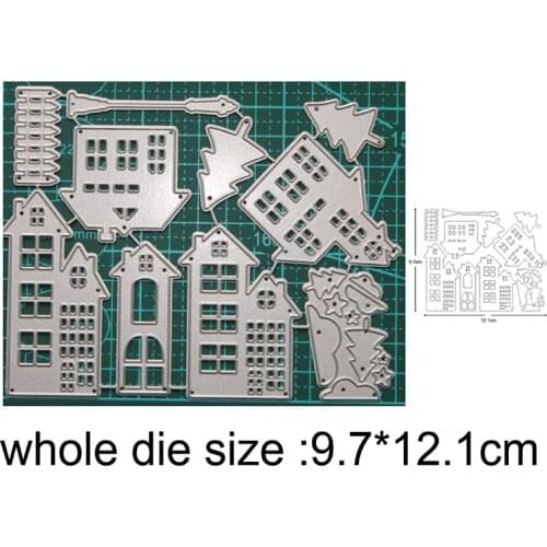 Town House Dies XMAS Christmas cuts Metal Cutting Dies Scrapbooking crafting paper art emboss stencil