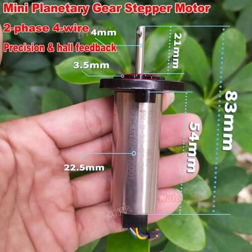 Micro 22.5mm Precision Planetary Gear Stepper Motor 2-phase 4-wire High Torque Step Motor With Hall 21mm Output Shaft