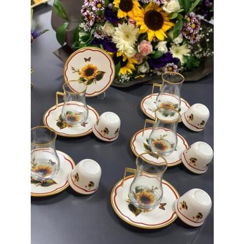 Focus Turkish Coffee Set 12 Pieces Sunflower