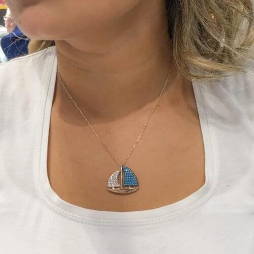 Sailboat Name Rewritable Special Design Top Quality Silver Necklace