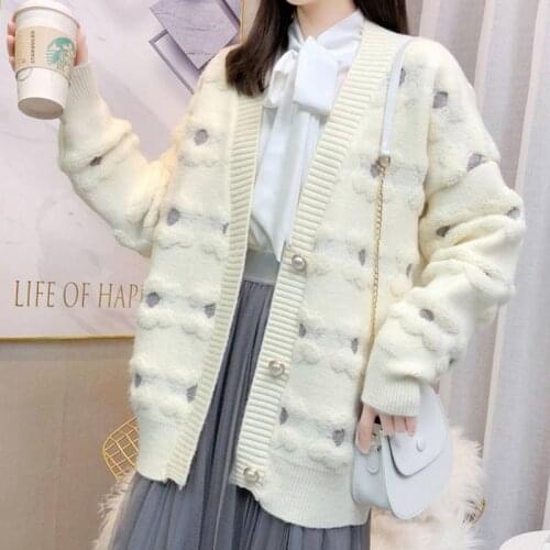One-Piece Korean Version Of The New Loose Spring Coat WomenS Knitted Cardigan Sweater Jacket Lazy Style Sweater Spring And Autu