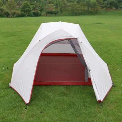 Hillman new arrival double layer aluminum poles 3 person use waterproof windproof camping tent with bottom mat