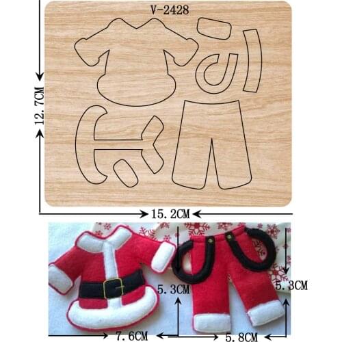 New Christmas clothes wooden dies cutting dies for scrapbooking Multiple sizes V-2428