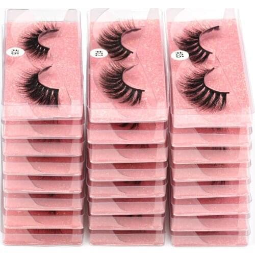 Wholesale 3d mink false eyelashes 10/20/30/40/50/100 pairs fluffy wispy fake lashes natural long makeup lash extension in bulk