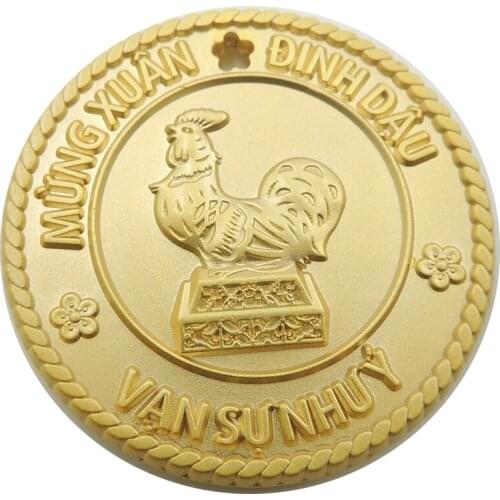 Wholesale Zinc Alloy Material coins high quality 3D metal Chicken animal Old Souvenir Coins for Sale