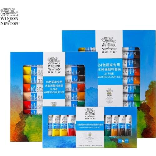 Windsor Newton Watercolor Pigment 12/18/24/36 Color Beginner Watercolor Paint Set Painting Supplies Watercolor Set