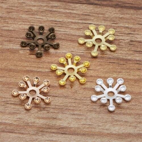 SIXTY TOWFISH 15 Pieces DIY Jewelry Accessories Size 16mm Copper Materials Flower Slice Charms