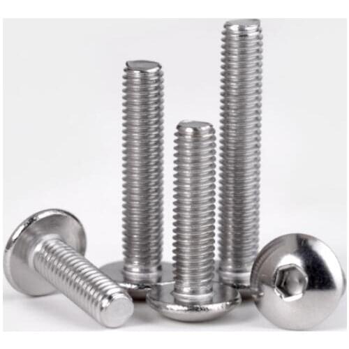 5pcs M6 M8 allen screw round head umbrella mushroom type hexagon socket bolt stainless steel 8mm-60mm length