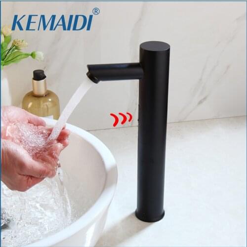KEMAIDI Luxury Single Handle Hot and Cold Water Sense Faucet Automatic Sensor Tap Infrared Sensor Water Saving Faucets Induct