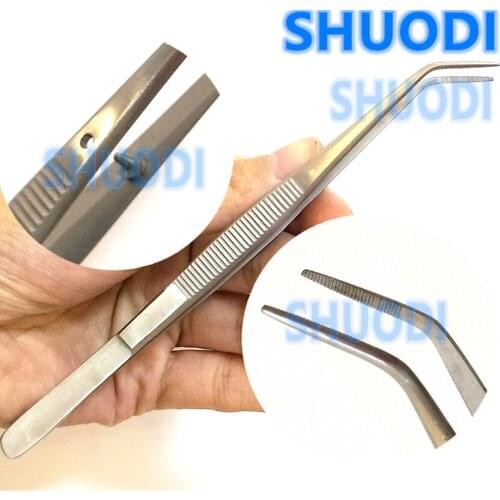 Dental Cotton Dressing Tweezer College Tweezers serrated Tip Dental Oral Examination Tool Dental Teeth Cleaning Tweezer