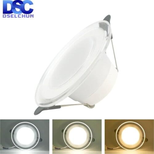LED Downlight 6W LED Lamp 220V Spotlight Recessed Round Panel Light 3 Colors Changeable Indoor Lighting Down light