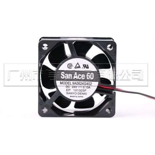Sanyo Denki 9A0624G402 Server Cooling Fan DC 24V 0.13A 60x60x25mm 2-wire
