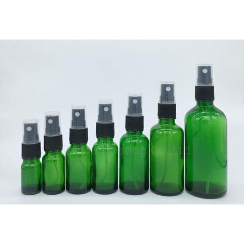 Green Glass Empty Perfume Spray Bottle 5ml 10ml 15ml 20ml 30ml 50ml 100ml Fine Mist Atomizer Refillable Bottles Vial