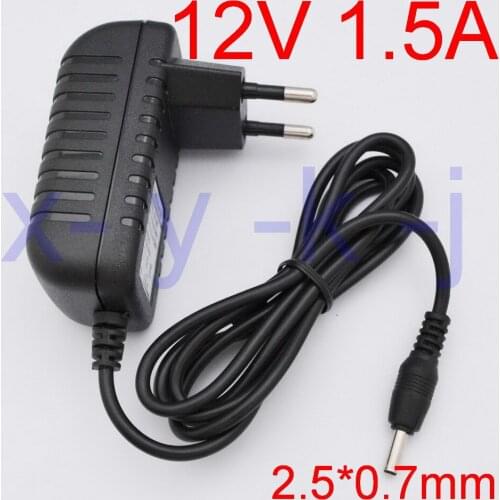 1PCS 12V1.5A High quality new AC 100V-240V Converter Adapter DC 12V 1.5A Power Supply EU Plug DC 2.5mm x 0.7mm 1500mA