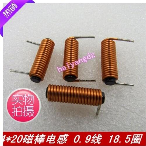 10pcs/4*20 0.9 Line 18.5TS Horizontal Magnetic Bar inductors R Bar type Magnetic core coil 5.6UH