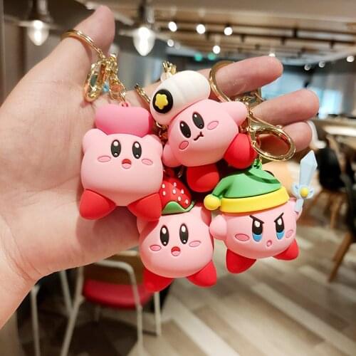 4PCS/set Star Kirby Keychain Anime Peripheral Hand-made Kawaii Girl Pendant Gift