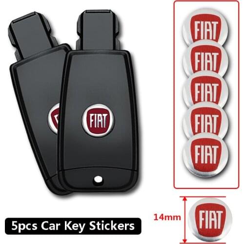 5pcs Car Remote Key Badge Emblem Replacement Button Stickers For Fiat Abarth FR Aegea 500c Panda Palio Tipo Doblo Stilo Ducato