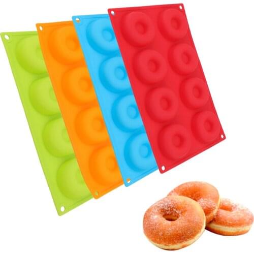 8-Cavity Silicone Donut Baking Pan Non-Stick Mold Dishwasher Decoration Tools Jelly And Candy 3D Mold DIY Best