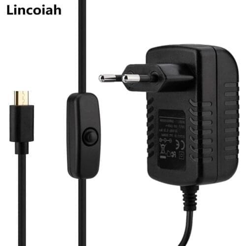 AC 100-240V DC 5V 3A Power Supply Switch Button Adapter Charger Micro USB Port 5 V Volt for Banana Pi BPI M2 M5 R64 R2 MT 7623