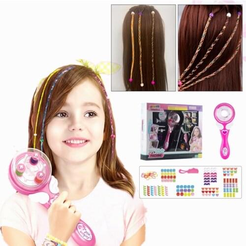 Girls Hair DIY Accessories Magic Weaver Braider Electric Braids Machine Kids Education Hand Made Pretend Play Beauty Kit Toys