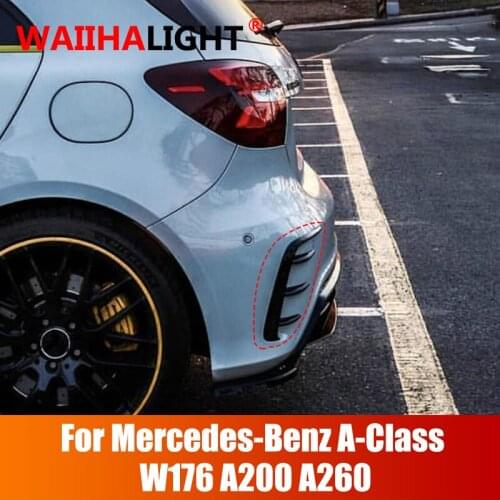 2PCS Car ABS Black Rear Bumper Spoiler Canards For Mercedes for Benz W176 A200 A250 A260 A45 for AMG Replacement accessories