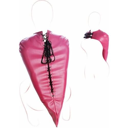 Slave Bdsm Bondage Adults Costumes Sex Toys of Plus Size Leather Over Shoulder Armbinder Tight Single Glove Fetish Handcuffs