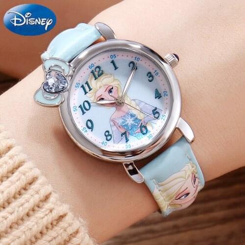 Frozen Elsa Girls Watches Diamond Crown Beautiful Princess Childrens Student Watch Student back to school gift
