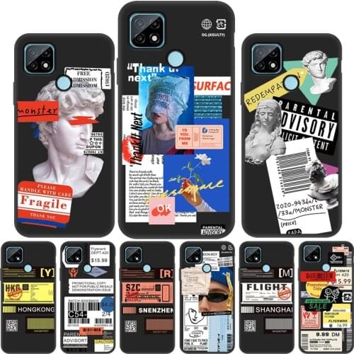 Barcode Label Phone Cases Realme 8 Pro Cases Cover For OPPO Realme8 7 6 5 Pro 7i 3 C21 C3 2 C12 C15 C11 C25 Silicone Case Funda