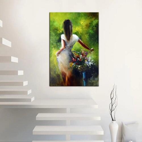 Slim Girl Back View Portrait Wall Art Printing Canvas Paintings Poster Wall Picture for Living Room Decoration Home Decoration