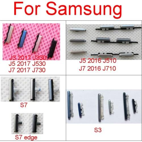 1 Set(2pcs) Side Key Power and Volume Buttons For Samsung Galaxy J5 (2016) J510 J510F J5108 / J7 (2016) J710 J710F J7108 Parts