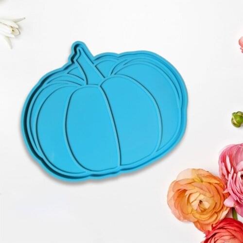Creative Pumpkin Mat Epoxy Resin Mold Coaster Tray Silicone Mould DIY Crafts Table Decorations Cup Pad Making Tool