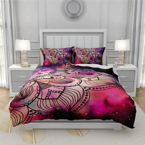 Purple Mandala 3D Printed Duvet Cover Set Twin Queen King Size Bedding Set Colorful Geometry Flower Single Double Bed Linen Set