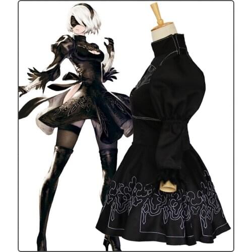 Nier Automata Cosplay Costume Yorha 2B Outfits Game Suits Women Role Play Costumes Girls Halloween Party Fancy Dress