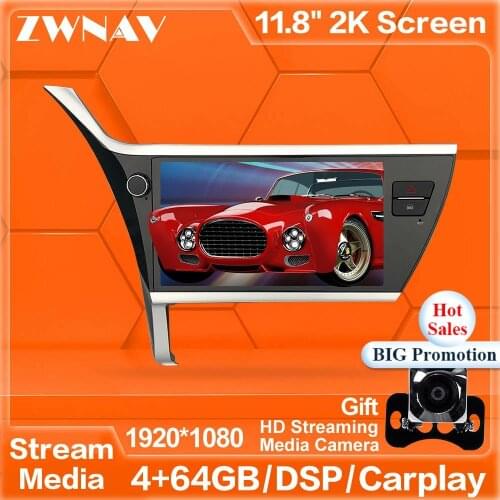 MAX-PAD HD screen Android 9.0 Car Multimedia Player streaming media unit For Toyota Corolla 2017 2018 GPS radio stereo free cam
